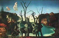Salvador Dali : Cygnes reflechis en elephants